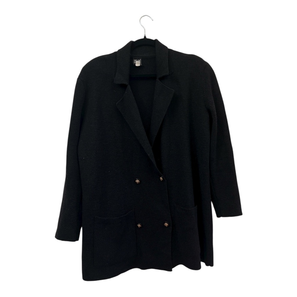 Helen HSU N.Y. Vintage Black Knit Sweater Jacket , Double-Breasted Size M